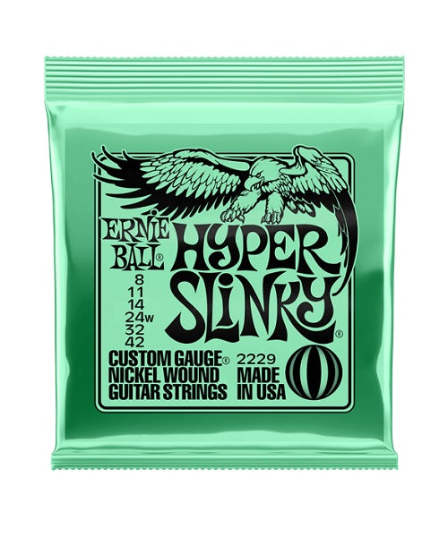 Encordadura Ernie Ball Hyper Slinky 2229 para Guitarra Eléctrica 8-42