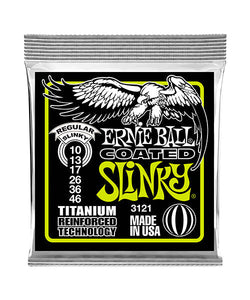 Ernie Ball Encordadura "Regular Slinky RPS Coated Titanium" 3121, Guitarra Eléctrica 10-46