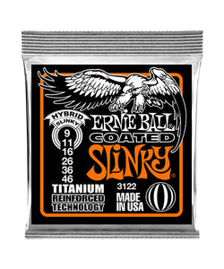 Ernie Ball Encordadura "Hybrid Slinky RPS Coated Titanium" 3122, Guitarra Eléctrica 9-46