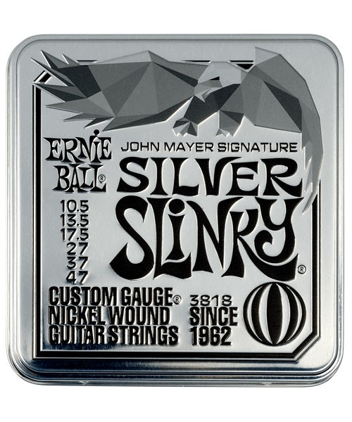 Ernie Ball Encordadura "John Mayer Silver Slinky Signature - 3 Pack" 3818, Guitarra Eléctrica, Nickel Wound 0.0105-0.047