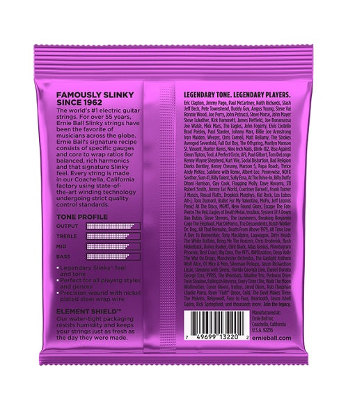 Ernie Ball Encordaduras "Power Slinky - 3 Pack" 3220, Guitarra Eléctrica, Nickel Wound 11-48