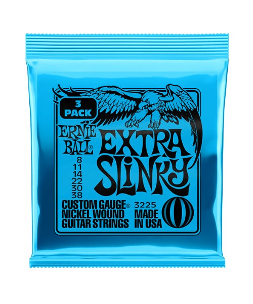 Encordaduras Ernie Ball Extra Slinky 3225 3 Pack para Guitarra Eléctrica 8-38
