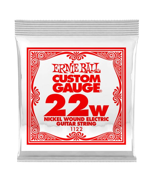 Cuerda Individual Ernie Ball Custom Gauge 1122 de Nickel para Guitarra Eléctrica .022 (6 pzas)