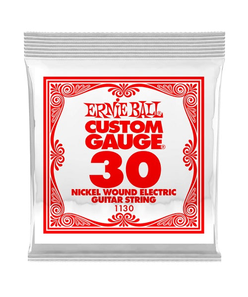 Cuerda Individual Ernie Ball Custom Gauge 1130 de Nickel para Guitarra Eléctrica .030 (6 pzas)