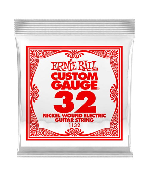Cuerda Individual Ernie Ball Custom Gauge 1132 de Nickel para Guitarra Eléctrica .032 (6 pzas)