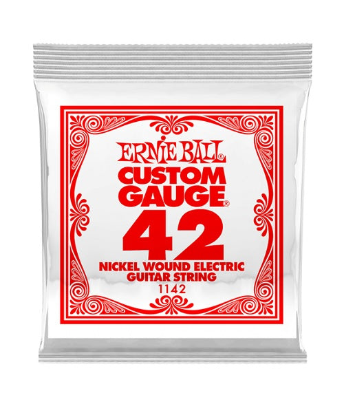 Cuerda Individual Ernie Ball Custom Gauge 1142 de Nickel para Guitarra Eléctrica .042 (6 pzas)