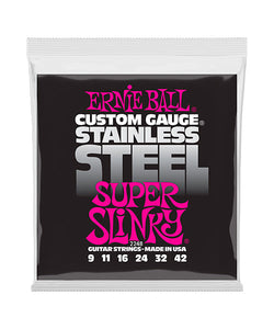 Ernie Ball Encordadura "Super Slinky" Acero Inoxidable" 2248, Guitarra Eléctrica 9-42