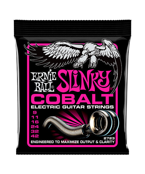 Encordadura Ernie Ball Super Slinky Cobalt 2723 para Guitarra Eléctrica 9-42