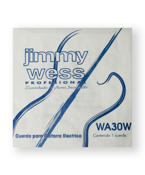 Cuerda Jimmy Wess Pro WA30 Acero para Guitarra Eléctrica Calibre 0.030 (12 pzas)
