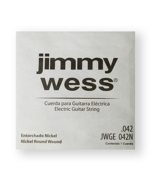 Cuerda Jimmy Wess Pro JWGE-042N-6 Entorchado Acero Niquelado para Guitarra Eléctrica 0.042 (6 pzas)