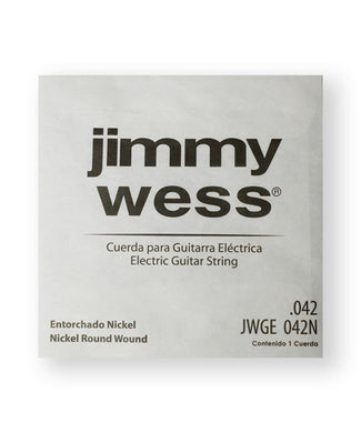 Jimmy Wess Pro Cuerda WN42(12) para Guitarra Eléctrica, Calibre 0.042, Nickel (12 pzas)