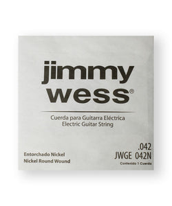 Jimmy Wess Pro Cuerda WN42(12) para Guitarra Eléctrica, Calibre 0.042, Nickel (12 pzas)