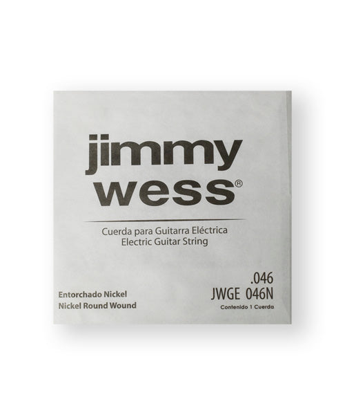 Cuerda Jimmy Wess Pro JWGE-046N-6 Entorchado Acero Niquelado para Guitarra Eléctrica 0.046 (6 pzas)