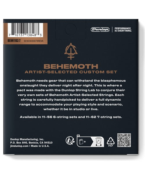 Dunlop Encordadura para Guitarra Eléctrica 7 Cuerdas "Behemoth" BEHN11627-CV Nickel, 0.011-0.062