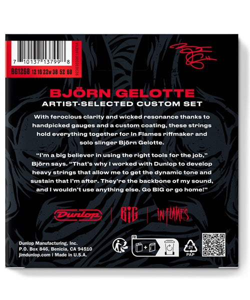 Dunlop Encordadura para Guitarra Eléctrica "Björn Gelotte" BIG1268-CV Nickel, 0.012-0.068