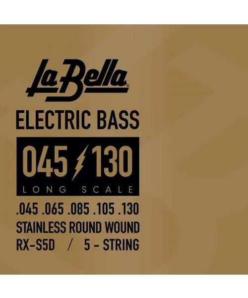 La Bella Encordadura para Bajo Eléctrico 5 Cuerdas "RX" RX-S5D Acero, 0.045-0.130