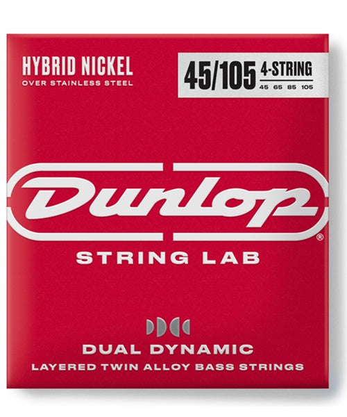 Encordadura Dunlop Dual Dynamic Layered Twin Alloy Hybrid DBHYN45105-CV para Bajo Eléctrico 45–105