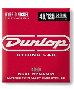 Dunlop Encordadura para Bajo Eléctrico 5 Cuerdas "Dual Dynamic Layered Twin Alloy Hybrid" DBHYN45125-CV Nickel, 0.045-0.125