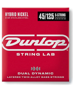 Dunlop Encordadura para Bajo Eléctrico 5 Cuerdas "Dual Dynamic Layered Twin Alloy Hybrid" DBHYN45125-CV Nickel, 0.045-0.125