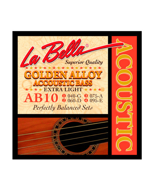 La Bella Encordadura Para Bajo Acústico Extra Light AB10