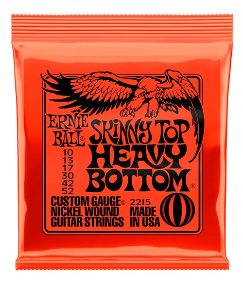 Encordadura Ernie Ball Skinny Top Heavy Bottom Slinky 2215 para Guitarra Eléctrica 10-52