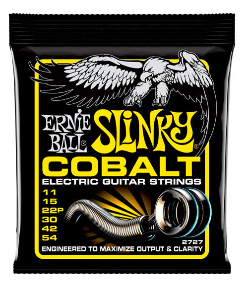 Encordadura para Guitarra Eléctrica Ernie Ball Beefy Slinky Cobalt 2727 para Guitarra Eléctrica 11-54