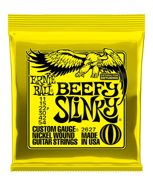 Ernie Ball Encordadura "Beefy Slinky" 2627, Guitarra Eléctrica, Nickel Wound 11-54