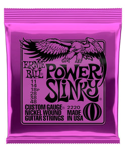 Ernie Ball Encordadura "Power Slinky" 2220, Guitarra Eléctrica, Nickel Wound 11-48