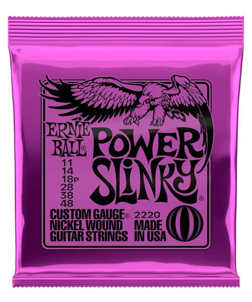 Ernie Ball Encordadura "Power Slinky" 2220, Guitarra Eléctrica, Nickel Wound 11-48