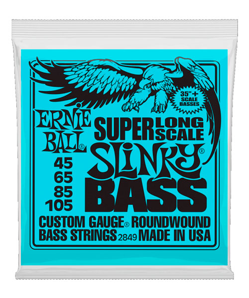 Encordadura Ernie Ball Slinky Super Long Scale 2849 para Bajo Eléctrico 45-105