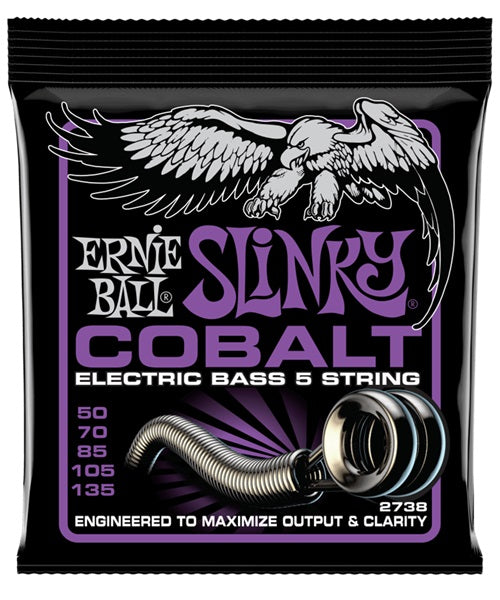 Ernie Ball Encordadura "Power Slinky Cobalt" 2738, Bajo Eléctrico 5 Cuerdas 0.050-0.135