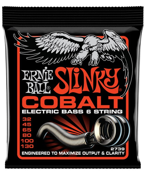 Ernie Ball Encordadura "Power Slinky Cobalt" 2739, Bajo Eléctrico 6 Cuerdas 0.032-0.130