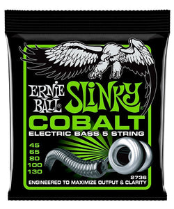 Ernie Ball Encordadura "Slinky Cobalt" 2736, Bajo Eléctrico 5 Cuerdas 45-130