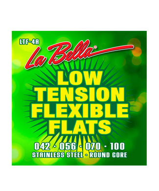 La Bella Encordadura Para Bajo Eléctrico Acero 0.042-0.100 LTF-4A Low Tension Flexible Flats