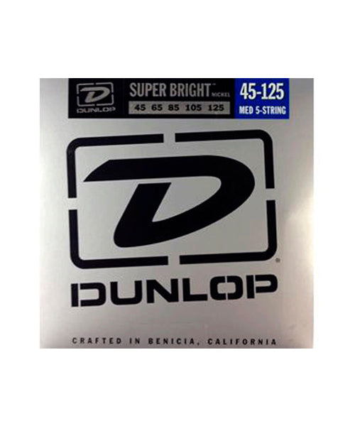 Encordadura Dunlop DBSBN45125CV Medium para Bajo Eléctrico de 5 Cuerdas 45-125