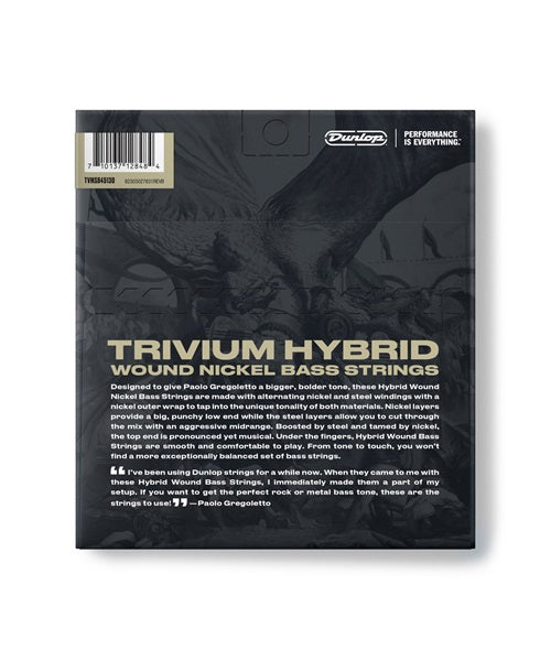 Dunlop Encordadura para Bajo Eléctrico 5 Cuerdas "Trivium Hybrid" TVMSB45130-CV, Nickel Wound, 0.045-0.130