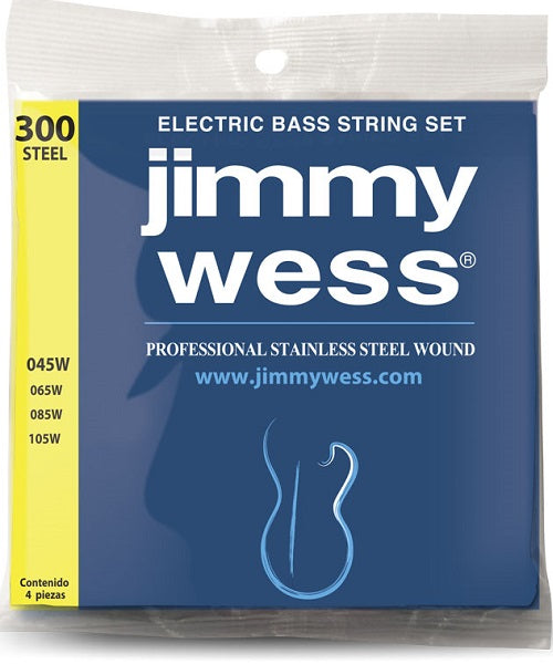 Encordadura Jimmy Wess Pro WAB300 Acero Inoxidable para Bajo Eléctrico 45-105