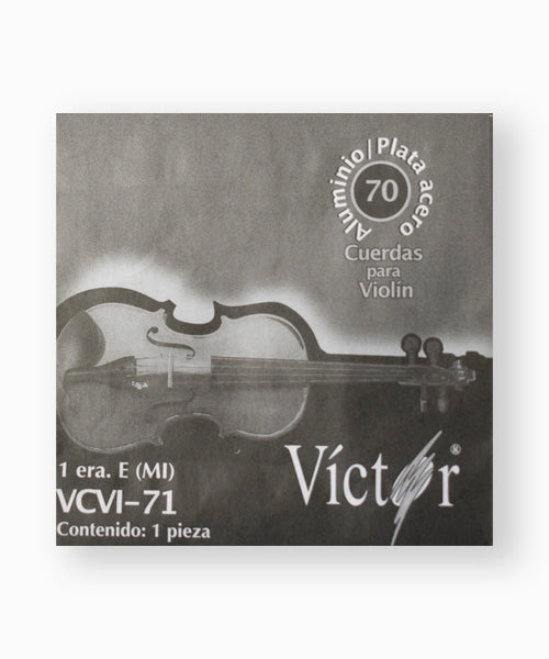 Cuerda Víctor VCVI-71-6 para Violín 4/4, 1A (E "Mi"), Acero Plateado, 6 piezas