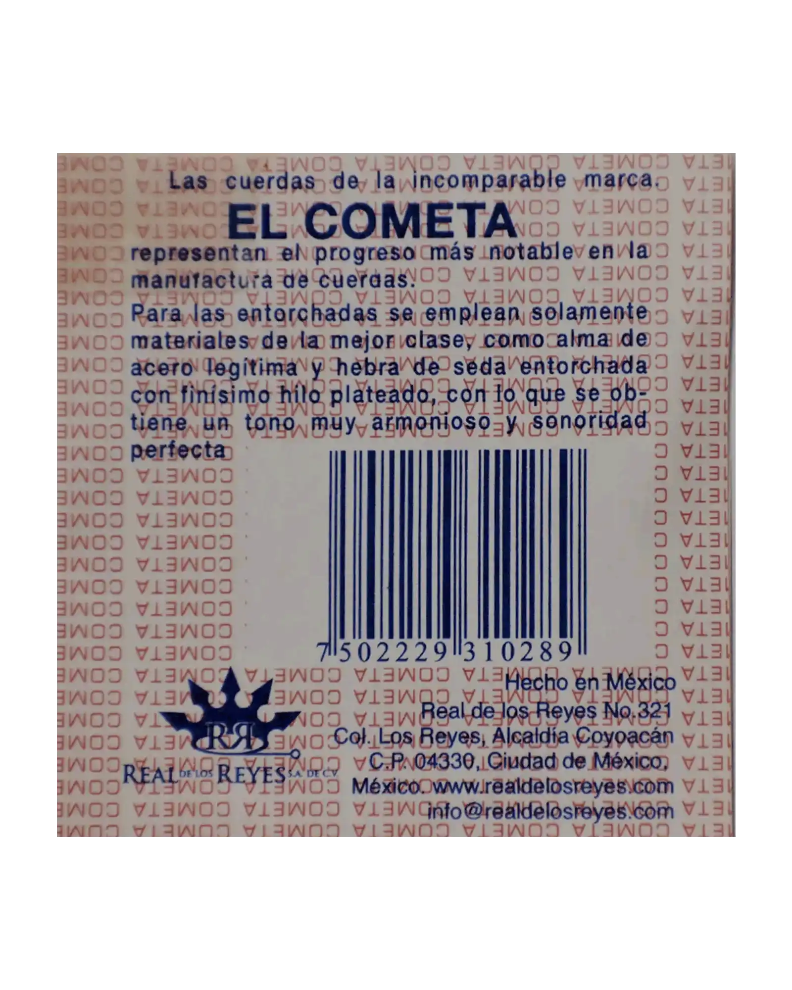 Cuerda El Cometa COMA-600-6 para Mandolina, 1A, Acero Estañado con Borla, 6 piezas
