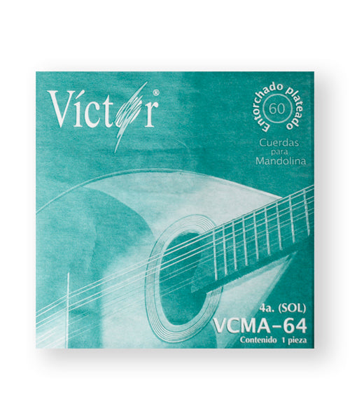 Cuerda Víctor VCMA-64-6 para Mandolina, 4A, Entorchado Cobre Plata, 6 piezas