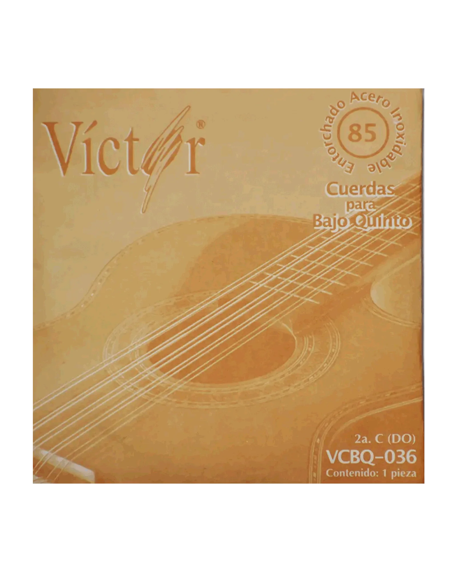 Cuerda Víctor VCBS-036-6 para Bajo Quinto - Bajo Sexto, 2A, Entorchada Acero Inoxidable, 6 pzas