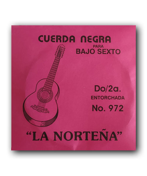La Norteña Cuerda 972(12) para Bajo Quinto y Sexto, 2A, Entorchada Acero Inoxidable, 12 piezas