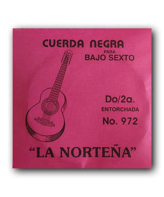 La Norteña Cuerda 972(12) para Bajo Quinto y Sexto, 2A, Entorchada Acero Inoxidable