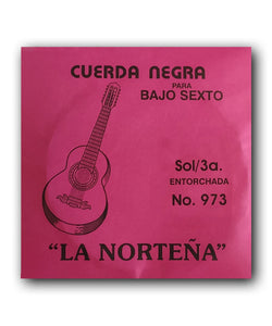 La Norteña Cuerda 973(12) para Bajo Quinto y Sexto, 3A, Entorchada Acero Inoxidable
