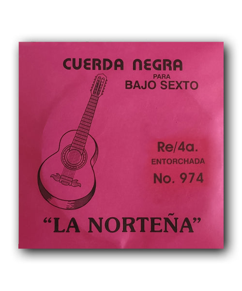 La Norteña Cuerda 974(12) para Bajo Quinto y Sexto, 4A, Entorchada Acero Inoxidable, 12 piezas