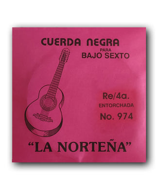 La Norteña Cuerda 974(12) para Bajo Quinto y Sexto, 4A, Entorchada Acero Inoxidable