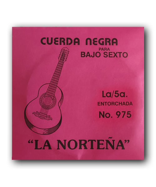 La Norteña Cuerda 975(12) para Bajo Quinto y Sexto, 5A, Entorchada Acero Inoxidable, 12 piezas