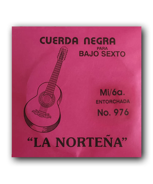 La Norteña Cuerda 976(12) para Bajo Quinto y Sexto, 6A, Entorchada Acero Inoxidable, 12 piezas