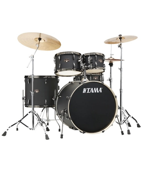 Batería TAMA Imperialstar 5 Piezas Negro Mate con Hardware Black Nickel, Atriles y Asiento
