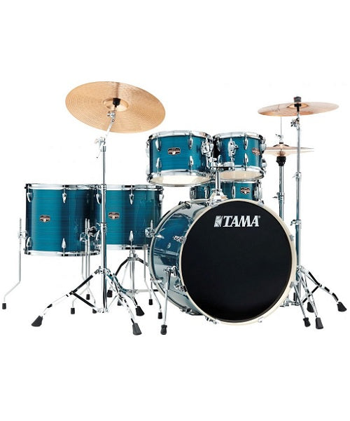 Batería TAMA Imperialstar 6 Piezas Azul Rayado Negro con Atriles y Asiento
